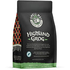 Bones Coffee Company Highland Grog Flavored Coffee Beans, Medium Roast Ground Coffee Low Acid, Butterscotch Caramel Flavor (12 oz)