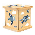 Wooden Piggy Bank for Kids and Adults, Personalized Gift Handmade in USA by BloomOwl, Custom Piggy Bank, Personalized Banks for Kids, Gifts for Baby Boys and Girls (Airplane)