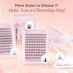 Lash Clusters 120Pcs Invisible Band Natural Eyelash Clusters 10-14mm C Curl Lash Extensions DIY Individual Cluster Lashes Thin & Clear Band False Eyelashes(CB122)
