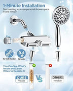 Filtered Shower Head with Handheld Combo - Dual 2-in-1 Spa System with Massage Shower Head and 10 Modes Hand Held Shower Head, High Pressure, Built in Power Wash Mode (Chrome)