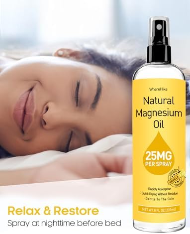 Topical Magnesium Lotion&Spray for Leg Cramps and Sleep,Nighttime Magnesium Cream for Pain,Muscle Relaxation,Calm,Deep Hydration for Body & Skin Care - Natural and Safe for Kids