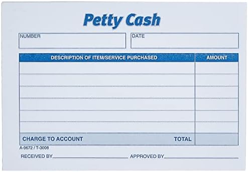 Adams Petty Cash Receipt Pad, Carbonless 1-Part Book, 5 x 3.5 Inches, 50 Copies per Pad, Rent Receipts Set, Pack of 12 (9672ABF)