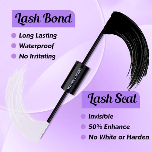 WENDY Lash Extension Kit Lash Clusters Kit D Curl Cluster Lashes 40D+3D Effect Individual Lashes with Lash Bond and Seal Lash Applicator Lash Glue Remover Brush Eyelash Clusters(40/3DP-D Kit,16-20mm)