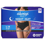 Always Discreet Adult Incontinence Overnight Underwear for Women, Large, Up to 100% Bladder Leak Protection, 48 Count (3 Packs of 16)