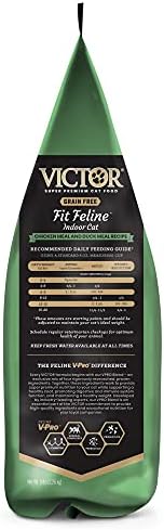 Victor Super Premium Cat Food – Grain Free Fit Feline - Dry Cat Food for Indoor Cats - for All Breeds and All Life Stages from Kitten to Adult, 15lb