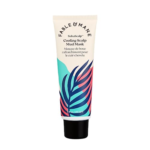 Fable & Mane Cooling Scalp Mud Mask, Soothes Itchiness and irritation. Treatment to Purify the Scalp with Ayurvedic Neem (6 fl oz / 177ml)