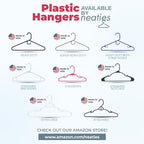 30pk Made in USA Plastic Clothes Hangers Bulk | 20 30 50 100 Pack Available | Laundry Clothes Hanger | Coat Hangers Plastic | Heavy Duty Plastic Hanger for Closet Hangars | Mainstays Hangers (Black)