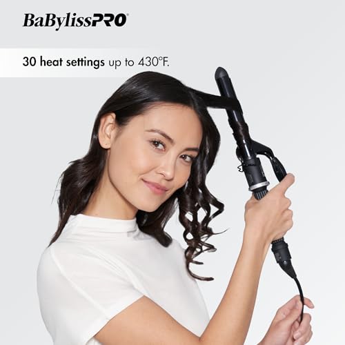 BaByliss Pro Spring Curling Iron, Porcelain Ceramic Professional For Multiple Hair Types, Reaches 430 Degrees for Loose Long Lasting Curls