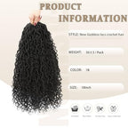 Goddess Locs Crochet Hair 18inch,9 Pakcs Boho Locs Crochet Hair,Faux Locs Crochet Hair for Black Women,Soft Locs With Curly Ends Pre Looped Crochet Braids(18inch(pack of 9),1B#)