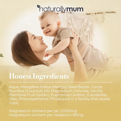 NATURALLY MUM - Magnesium Lotion for Kids & Babies [NATURAL & SAFE] - Juniors Bedtime Lotion - Magnesium Cream for Kids & Babies - Magnesium Lotion for Sleep Kids & Toddlers - Made in UK - Vanilla