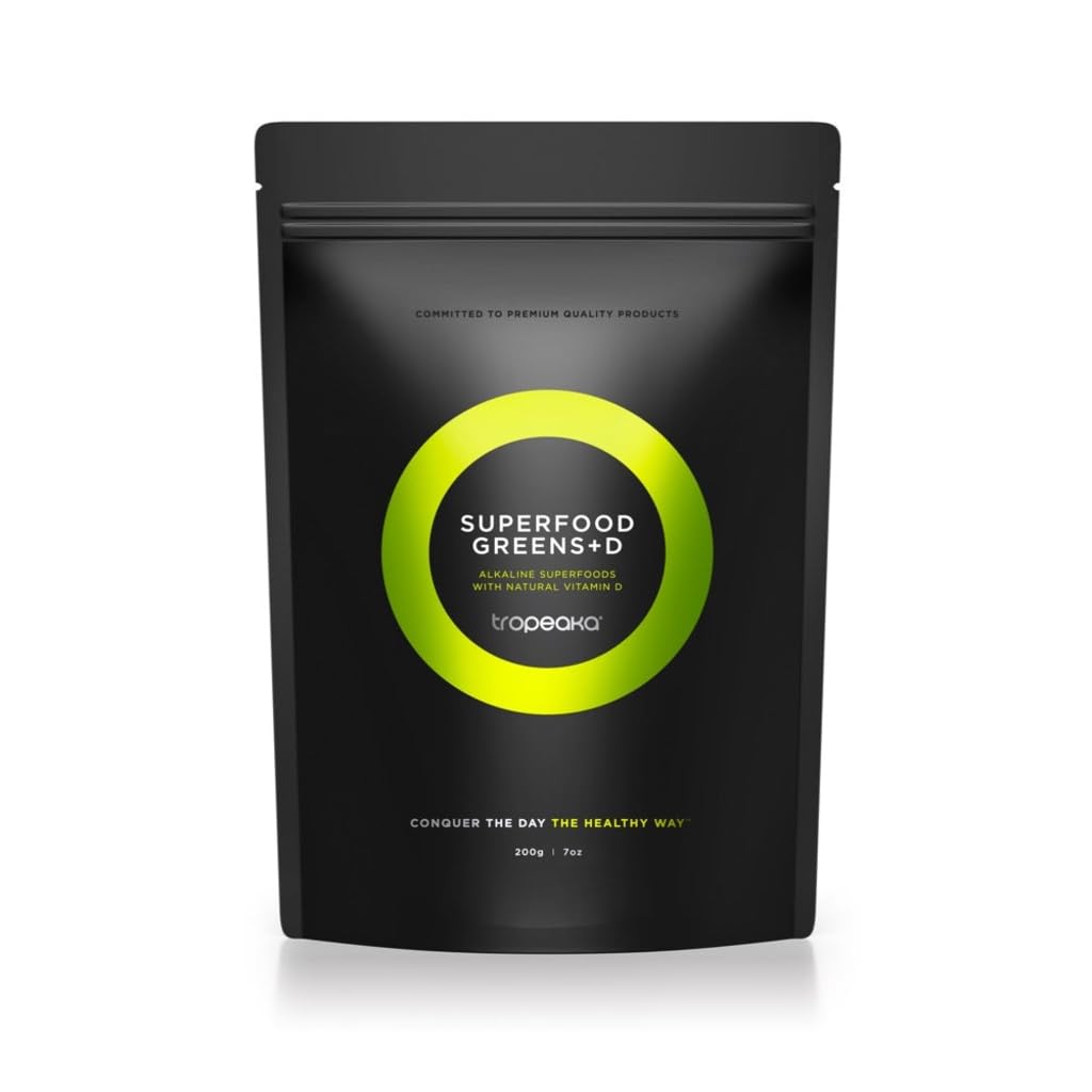 Tropeaka Superfood Greens + D - Antioxidant Green Powder for Energy, Immune System, & Gut Health, Rich in Chlorophyll & Essential Nutrients, Vitamin D, Vegan, Gluten Free, Non-GMO - 7oz (20 Servings)