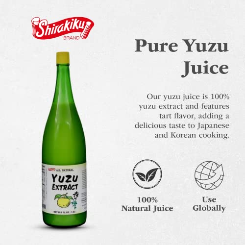 Shirakiku Pure Yuzu Extract - Sweet & Tangy Japanese Citrus Juice for Baking, Drinks & Food Flavoring - 60.8 FL Oz