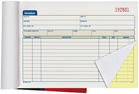 Adams Invoice Book 3 Pack, 2 Part Carbonless Invoices, Horizontal Sales Slip, 5-9/16 x 8-7/16 Inches, 50 Sets per Book (DC5840-3)