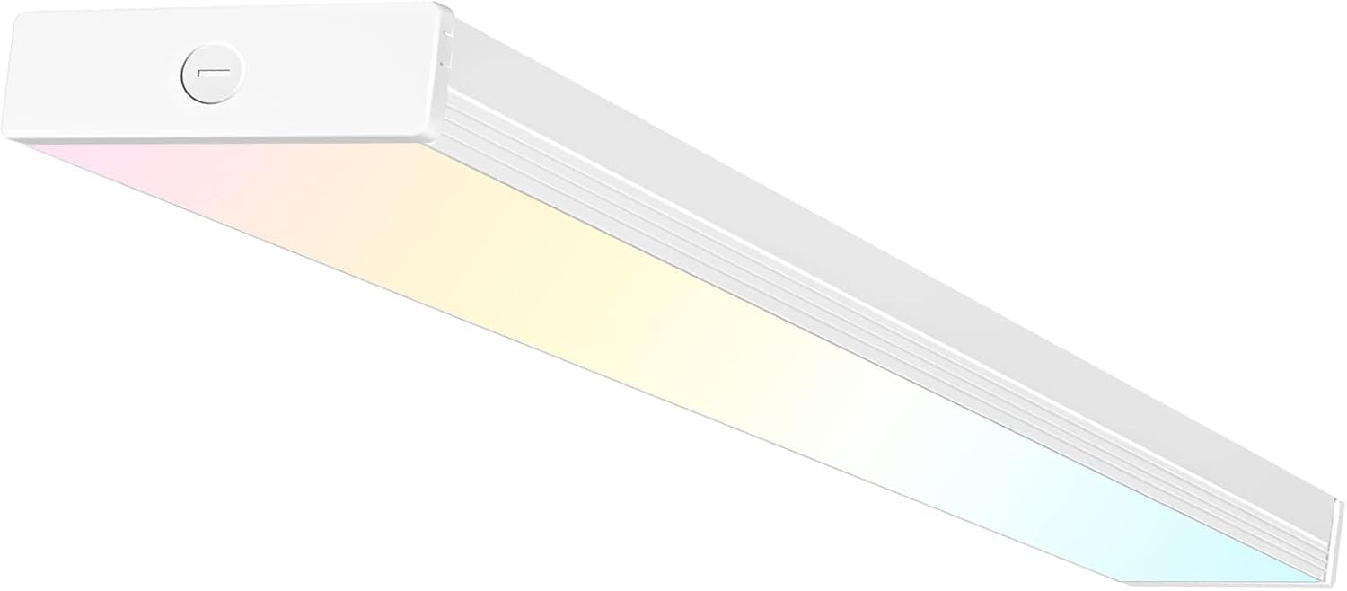 hykolity 4FT LED Wraparound Light Fixture with 3 Wattages/3 Lumens/3 CCT Selectable, 55W/65W/75W, 5500lm/6500lm/7500lm, 3000K/4000K/5000K, Flush Mount Office Ceiling Light, ETL