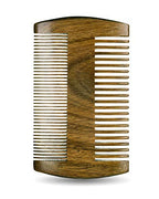 Sandalwood Handmade Beard Comb for Men - Premium Wooden Comb - Pocket Wood Comb in PU Leather Case