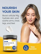 Magnesium Cream for Sleep - Topical Magnesium Lotion for Leg Cramps & Pain, Muscle Relaxation, Calm - Natural Body Butter for Deep Hydration - Safe for Kids (Vanilla)