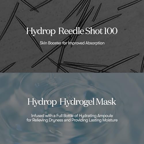 VT COSMETICS Hydrop Reedle Shot 100hl 2-Step Hydrogel Mask(34.5gx4ea), Intensive Hydrating, Exosome Hyaluronic Acid, Dewy & Glass Skin, Overnight Melting Mask, Korean Facial Mask