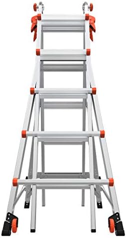 Little Giant Ladders, Velocity with Ratchet Levelers, M22, 22 Ft, Multi-Position Ladder, Aluminum, Type 1A, 300 lbs Weight Rating, (15422-801)