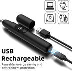 Smity Ear and Nose Hair Trimmer Professional Painless Eyebrow Trimmer for Men and Women Battery-Operated Dual-Edge Blades Built-in LED Light (Black)