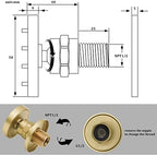 Brass Round Shower Body Spray Jets 4 Pack, HOMEDEC Spa Massage Nozzle 2inch Rain Showerhead Wall Mount Rainfall Shower Head Sprayer, Brushed Gold