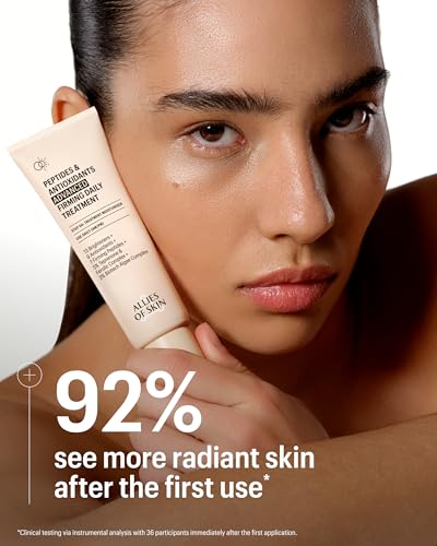 Allies of Skin Peptides & Antioxidants Advanced Firming Daily Treatment with 13 Brighteners, 9 Antioxidants, 7 Firming Peptides, 5% Teprenone & Ferulic Complex and 3% Biotech Algae Complex 48ml/1.6oz