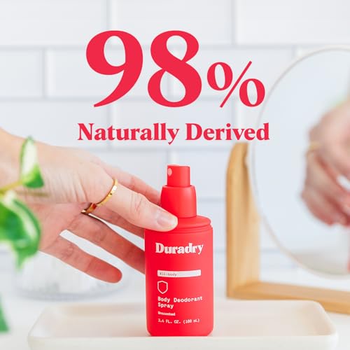 Aluminum-Free Whole Body Deodorant Spray for Men and Women - Unscented Deodorant for Whole Body, Natural Odor Neutralizer, Clear and Residue Free, Non-Staining, Cruelty-Free - 3.4 Fl Oz