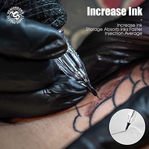 Dragonhawk Extreme Tattoo 50Pcs Cartridges Needles Mixed Sizes 1003RL 1005RL 1007RL 1009RL 1011RL EX-1 (#10RL-50PCS)