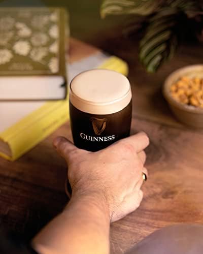 Guinness Gravity Official Beer Pint Glass 4-Pack | Large 20oz Pints Drinking Thick Beer Glasses Beer 20 oz Glasses