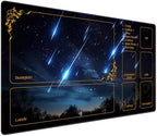 DEGDFSGR for MTG Playmat with Zones 24 x 14 inches for TCG Playmats Non-Slip Rubber Base Commander Play Mat for Card Play mat Iorcana Trading Card Game, Blue Sky Meteor Streaks