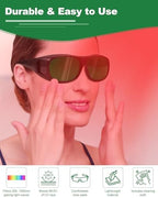 LIGHTMEUP Red Light Therapy Glasses Eye Protection for Infrared & LED Light Sessions Lightweight Goggles