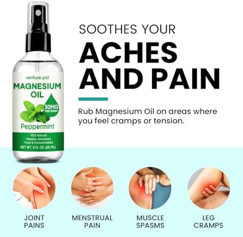 Venture Pal Moisturizing Magnesium Lotion & 3 Packs Topical Magnesium Oil Spray Set