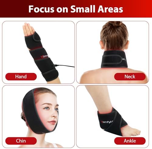 Comfytemp Red Light Therapy Wrap for Body, 37'' Near Infrared Light Belt for Neck Face Chin Knee Ankle Pain Relief, 10W Wearable Wrap with 63 LEDs for Hand Foot Joint Muscle Stiffness, 660nm & 850nm