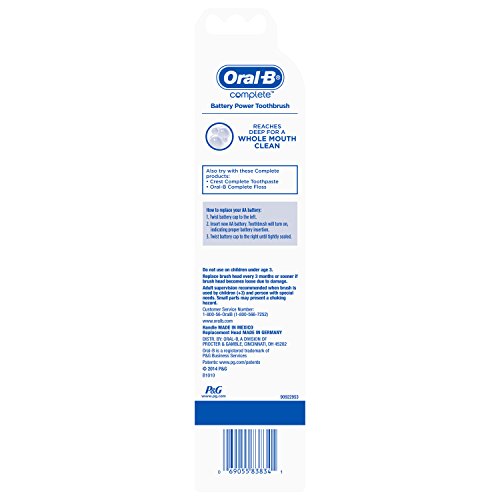 Oral-B Complete Action Deep Clean Battery Power Toothbrush to Remove Plaque between Teeth, Pack of 3