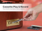 Victor VWRP-5000 Monument 8-in-1 Bluetooth Turntable with 3-Speed Vinyl Record Player, Cassette, CD Player, AM/FM Radio, USB, Aux Input, and Built-in Speakers – Ideal for Vinyl Lovers