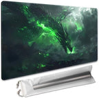 Premium Board Game 24x14in TCG Playmat Compatible for OCG CCG RPG MTG Play Mats,Mousepad Desk Mat (040322-Green Dragon)