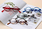 JOSCHOO 5 Pack Retro Round Reading Glasses Mini Small Comfortable Readers for Women Men (5 Mix, 2.5)Medium