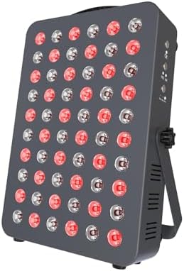 Hooga Red Light Therapy Panel for Face & Body, 60 LEDs, 660nm & 850nm Near Infrared, Timer for Pain Relief, Skin Health, Anti-Aging, Sleep, Energy & Recovery, Includes Hanging Kit & Handle - HG300