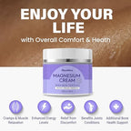 Magnesium Cream for Sleep & Muscle Relief: Topical Night Calming & Deep Relaxation Lotion - Restless Cramps Leg & Joint Care Lotion - Lavender 3.38 Fl. Oz.