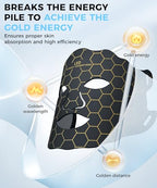 Yahi Red Light Therapy for Face, Led Face Mask Light Therapy, 7 Colors LED Face & Neck Mask Light Therapy At Home, Black