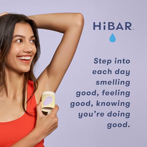HiBAR - Lavender & Jasmine Plastic Free Deodorant - Natural Deodorant - All-Day Protection - With Sunflower Seed Wax, Rice Bran & Shea Butter - Plastic, Paraben & Aluminum-Free - Vegan - 3 Pack