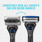 Jeremy's Razors for Men - Precision 5 Razor Blade Refills - 8 Cartridges (Fits All 2nd Gen Jeremy's Handles) - Precision Trimmer, Stainless Steel Design, Lubricating Strip - Men's Shaving Blades