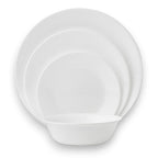 Corelle Vitrelle 18-Piece Service for 6 Dinnerware Set Triple Layer Glass and Chip Resistant, Lightweight Round Plates and Bowls Set, Winter Frost White