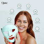 Qure LED Skin Care FDA Cleared LED Face Mask With 5 Different Modes - Red and Blue Light Therapy Face Mask In One Device with Customizable Settings, Treatments & Integrated Phone App for at Home Use