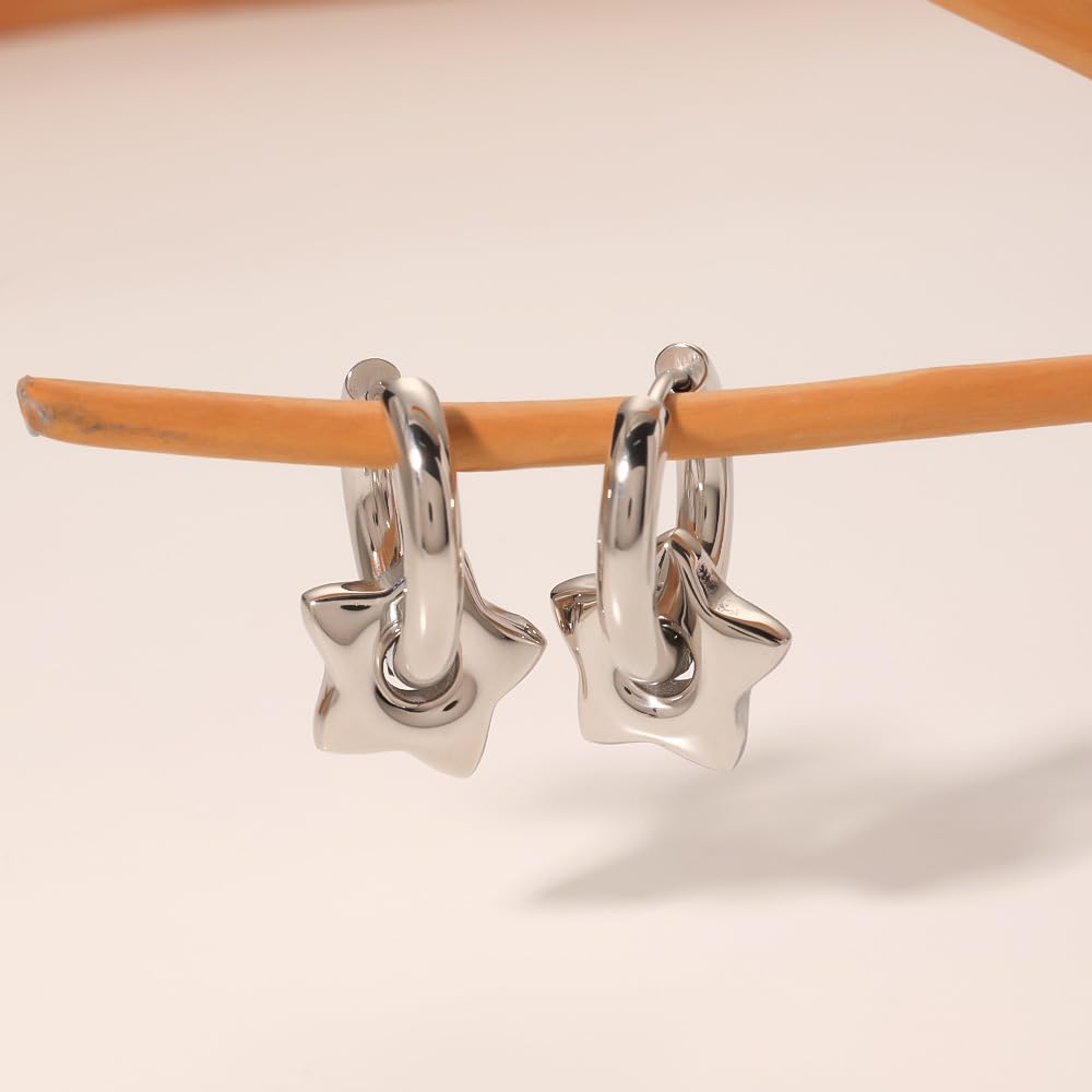 Star Hoop Earrings For Women
