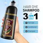 Dark Wine Red Hair Dye Shampoo 3 in 1 for Women & Men, Hair Color Shampoo Refresh Hair Only 20 Mins - Natural Plant - Champu Para Pintar el Pelo