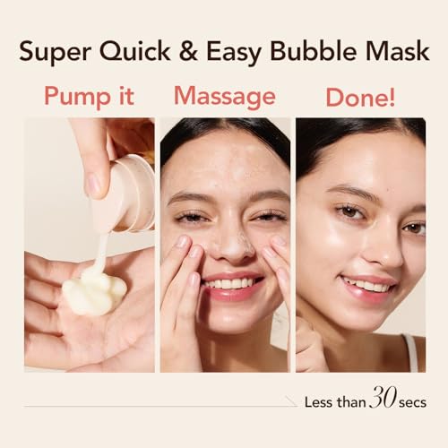 MENOKIN 30 Seconds Bubble Serum Mask [No wait, Simply rubbing the bubble into your skin, finish the facial mask][CLEAR] Centella asiatica & calming mask, Radiance-boosting 3.21 fl.oz