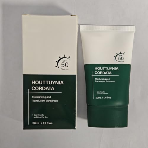 Heartleaf Silky Moisture Sunscreen, Moisture Daily Sunscreen, Korean SPF 50+ PA++++ Clear Filter Sun Essence, No White Cast, Hydrating, Moisturizing, Cools Down, Light Finish
