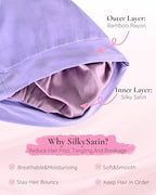 Adjustable Silk Satin Hair Bonnet for Sleeping, Double Layer Hair Wrap Sleeping for Women Men, Silk Satin Lined