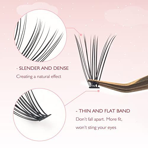 4 Trays 10D Lash Clusters, 960pcs Individual Lashes Extensions Natural Cluster Lashes, 8-12mm Mix Lengths 10 Roots C Curl 0.07mm Thickness eyelash Individual Cluster Lashes and Apply Under your Lashes
