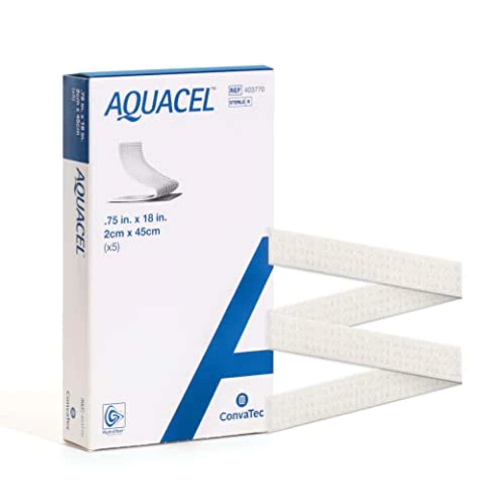 AQUACEL Hydrofiber Ribbon Wound Dressing 0.75"x18", 5 Ct